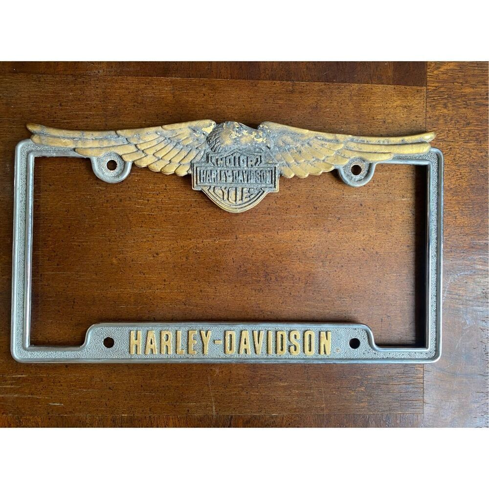 VINTAGE HURLEY DAVIDSON Vintage Dealer License Plate Frame by Chroma Craphics